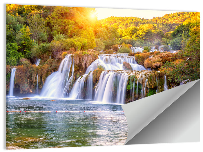 Skradinski Buk Waterfall at Golden Hour Wall Art as a poster print
