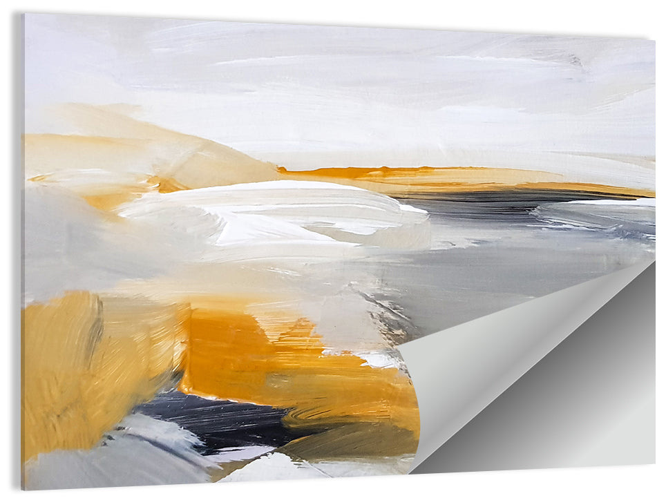 White Coastal Abstract Landscape Wall Art, poster print, landscape
