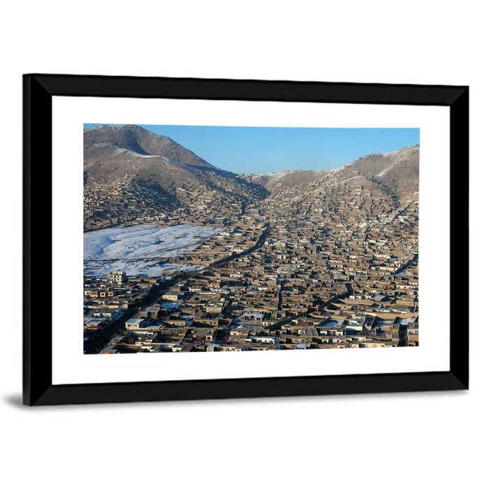 Kabul Winter Cityscape Wall Art as a framed print