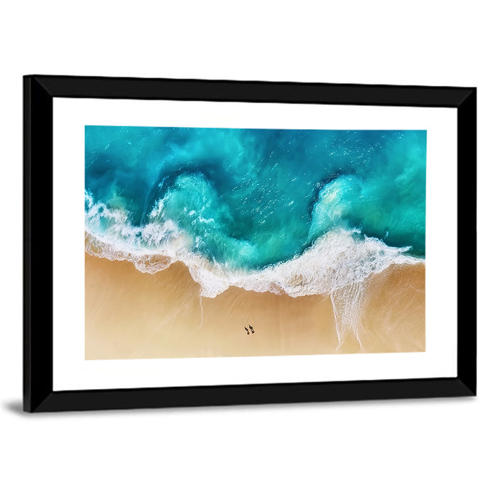 Turquoise Beach Aerial Wall Art as a framed print