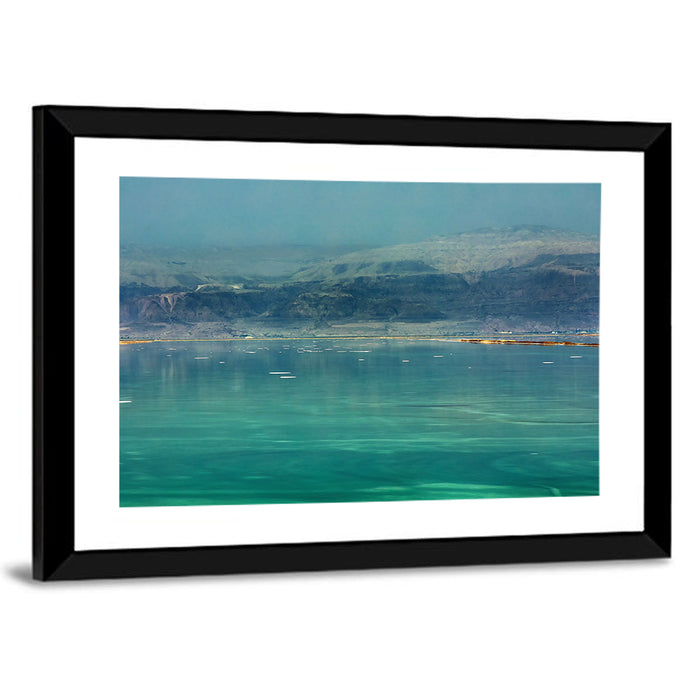 Dead Sea Shoreline Wall Art as a framed print