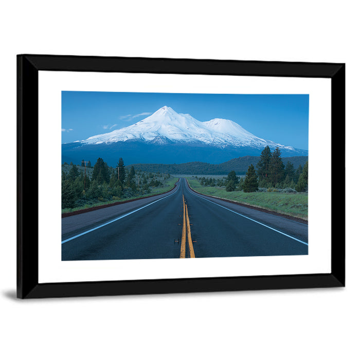 Road to Mount Shasta Wall Art as a framed print