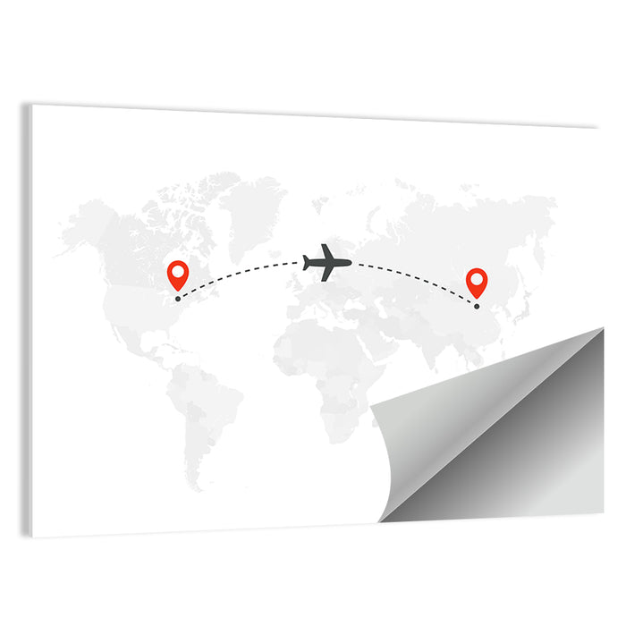 Air Travel World Map Wall Art as a poster print