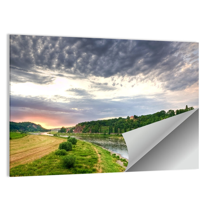 Elbe River at Golden Hour Wall Art as a poster print