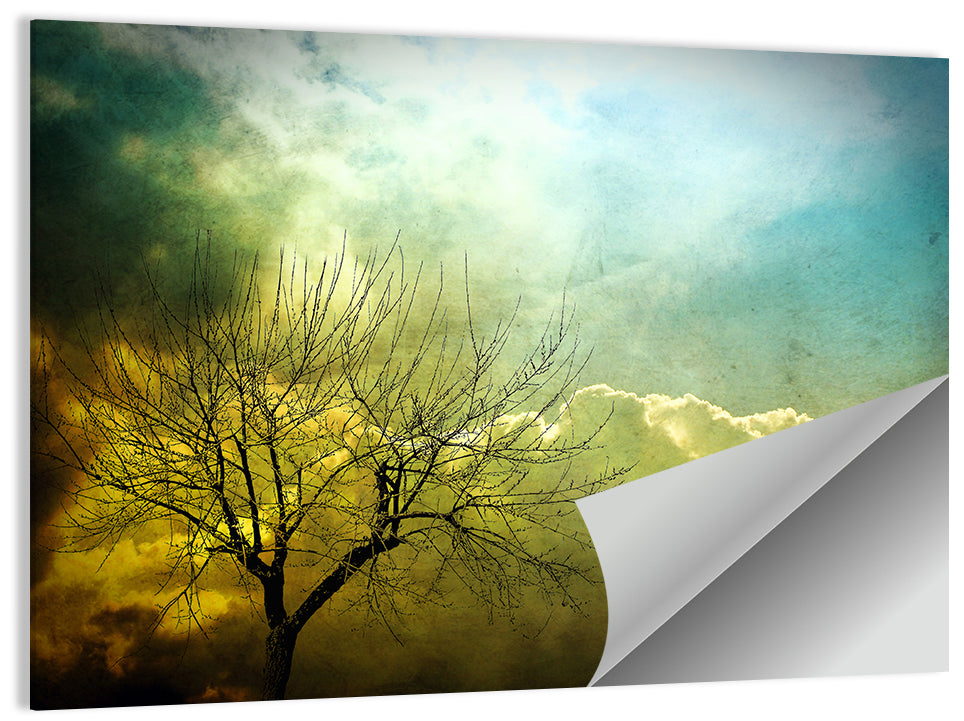 Moody Winter Tree Landscape Wall Art