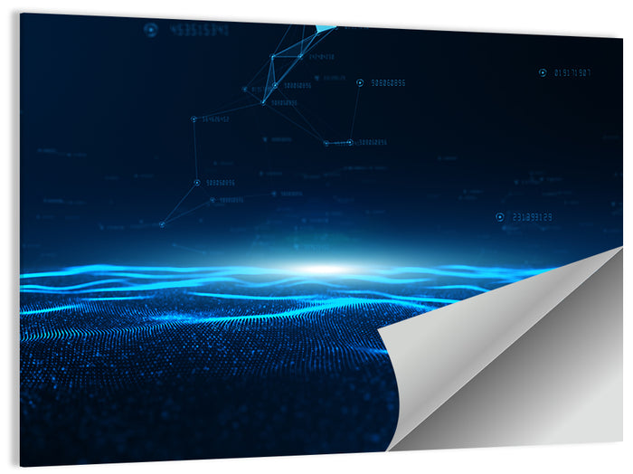 Digital Data Waves Wall Art as a poster print