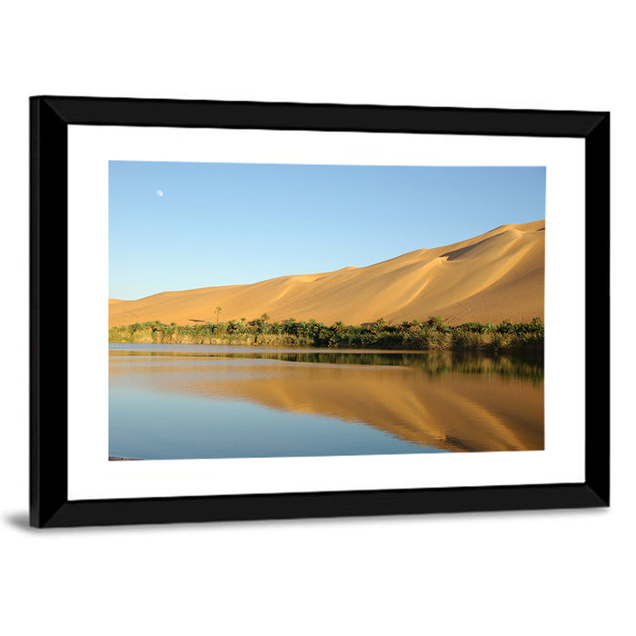 Desert Oasis Reflection Wall Art as a framed print