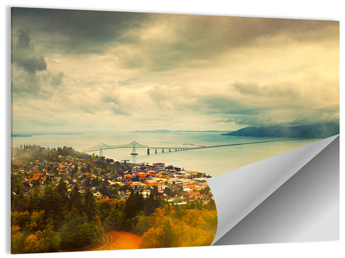 Astoria-megler Bridge Cityscape Wall Art as a poster print