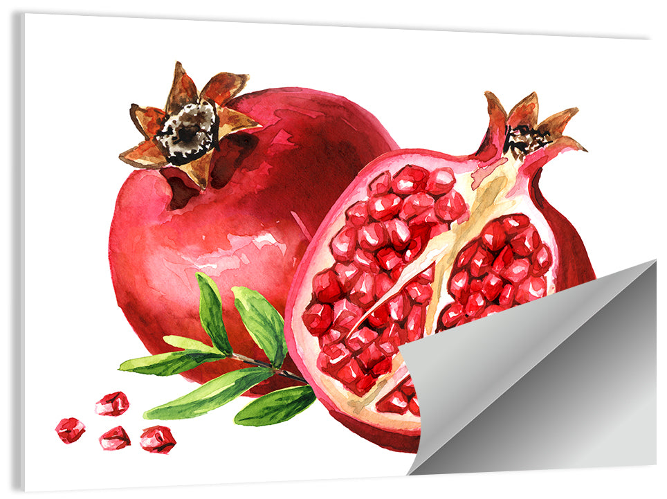 Fresh Pomegranate Watercolor Wall Art