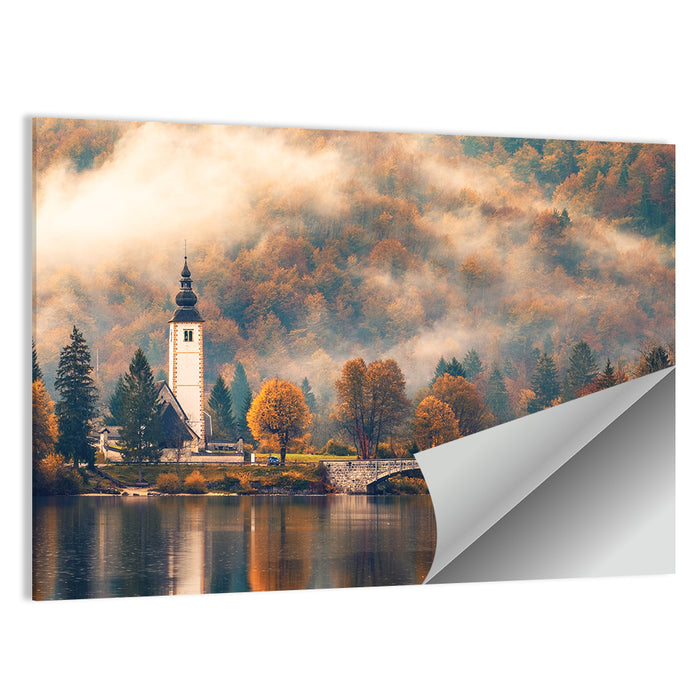 Lake Bohinj Foggy Morning Wall Art as a poster print