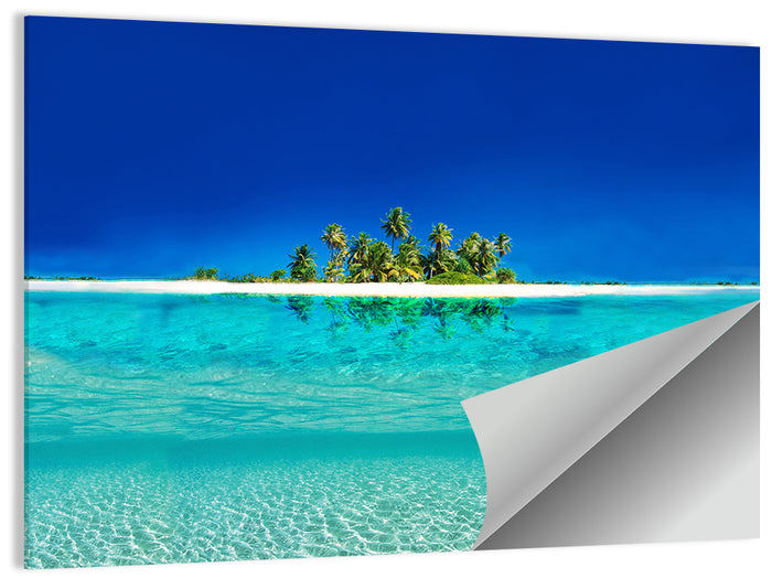 Tranquil Split-level Tropical Island Seascape Wall Art as a poster print