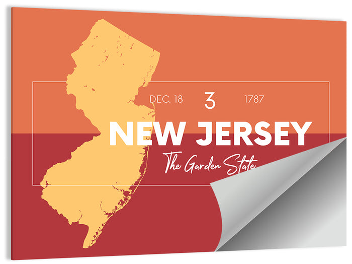 New Jersey State Map Wall Art as a poster print
