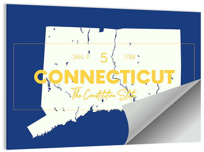 Connecticut State Silhouette Wall Art as a poster print