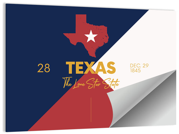 Lone Star State Map Wall Art as a poster print