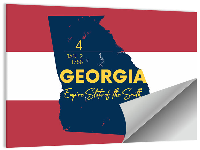 Georgia Silhouette Map Wall Art as a poster print
