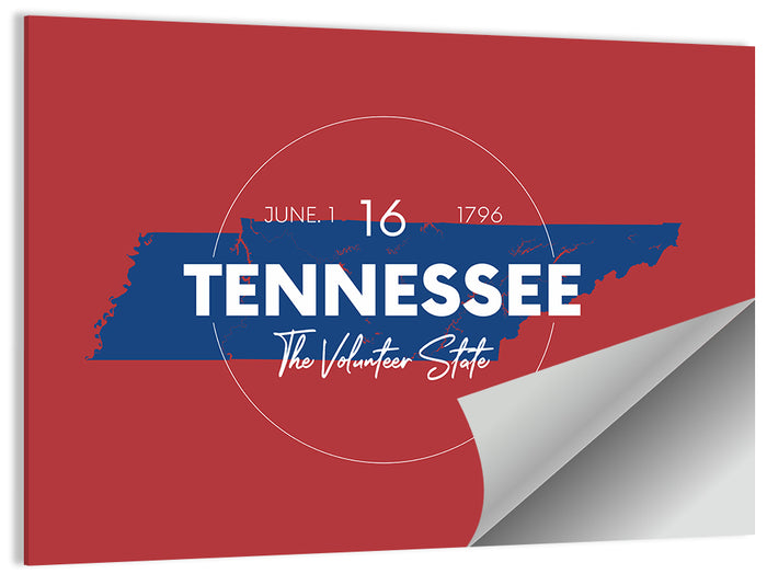 Tennessee Typographic Map Wall Art as a poster print