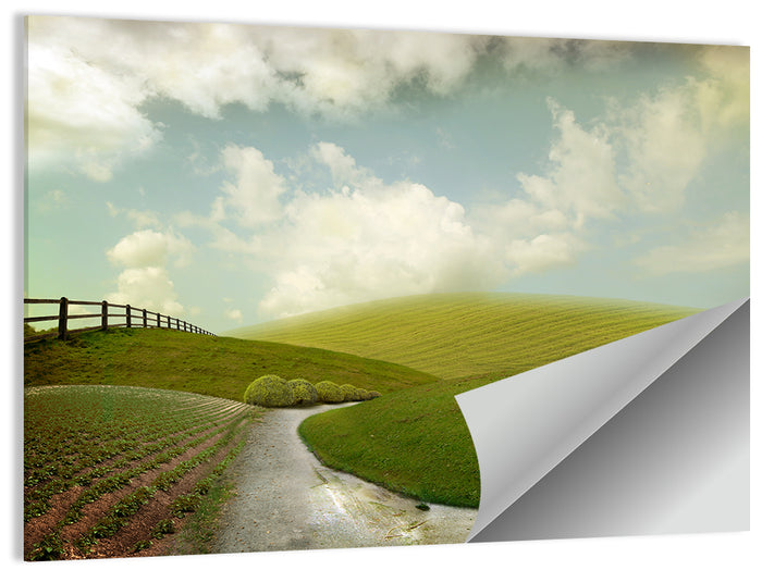 Winding Road Through Rolling Hills Wall Art as a poster print