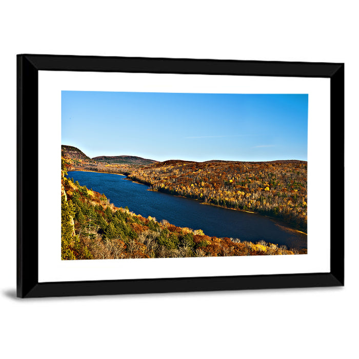 Lake of the Clouds Golden Hour Wall Art as a framed print