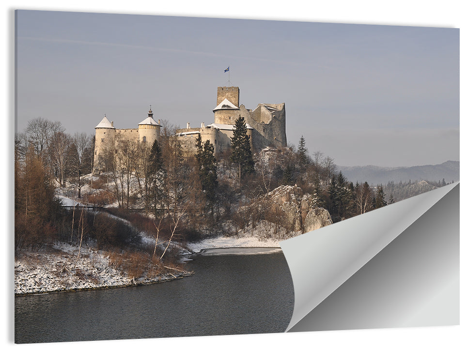 Niedzica Castle on Icy Lake Wall Art