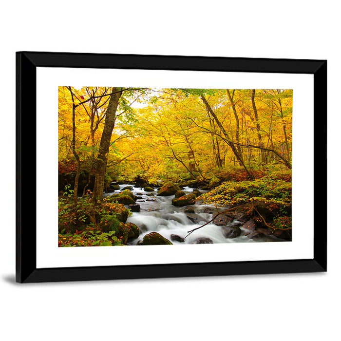 Oirase River Wall Art as a framed print