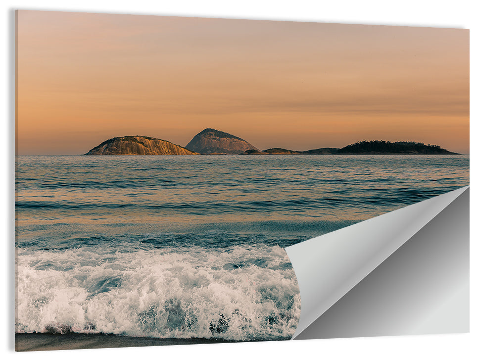 Cagarras Island Sunset Beach Wall Art
