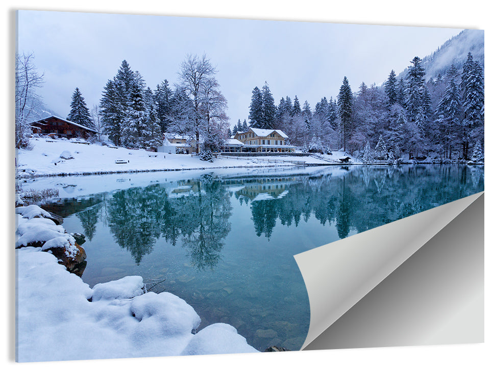 Blausee Winter Reflection Wall Art