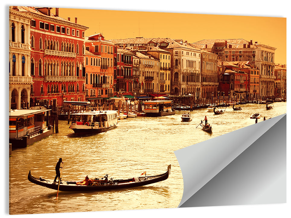 Grand Canal Gondola at Golden Hour Wall Art