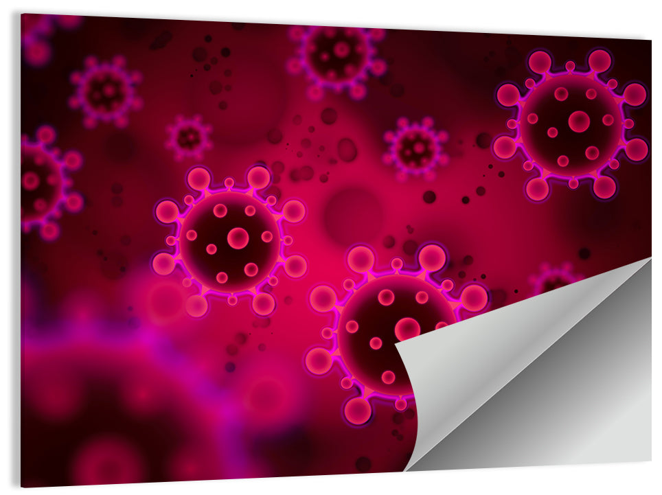 Microscopic Virus Particle Study Wall Art