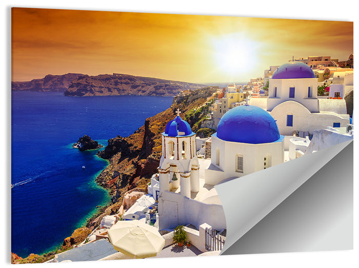 Sunset Over Oia Wall Art as a poster print