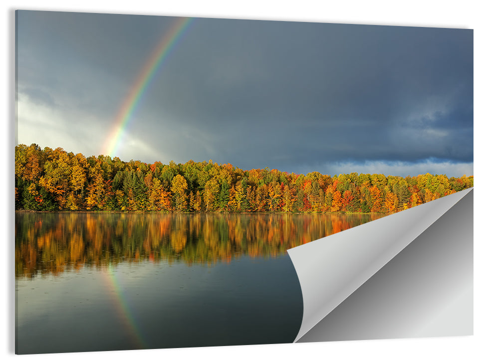 Moccasin Lake Autumn Rainbow Wall Art