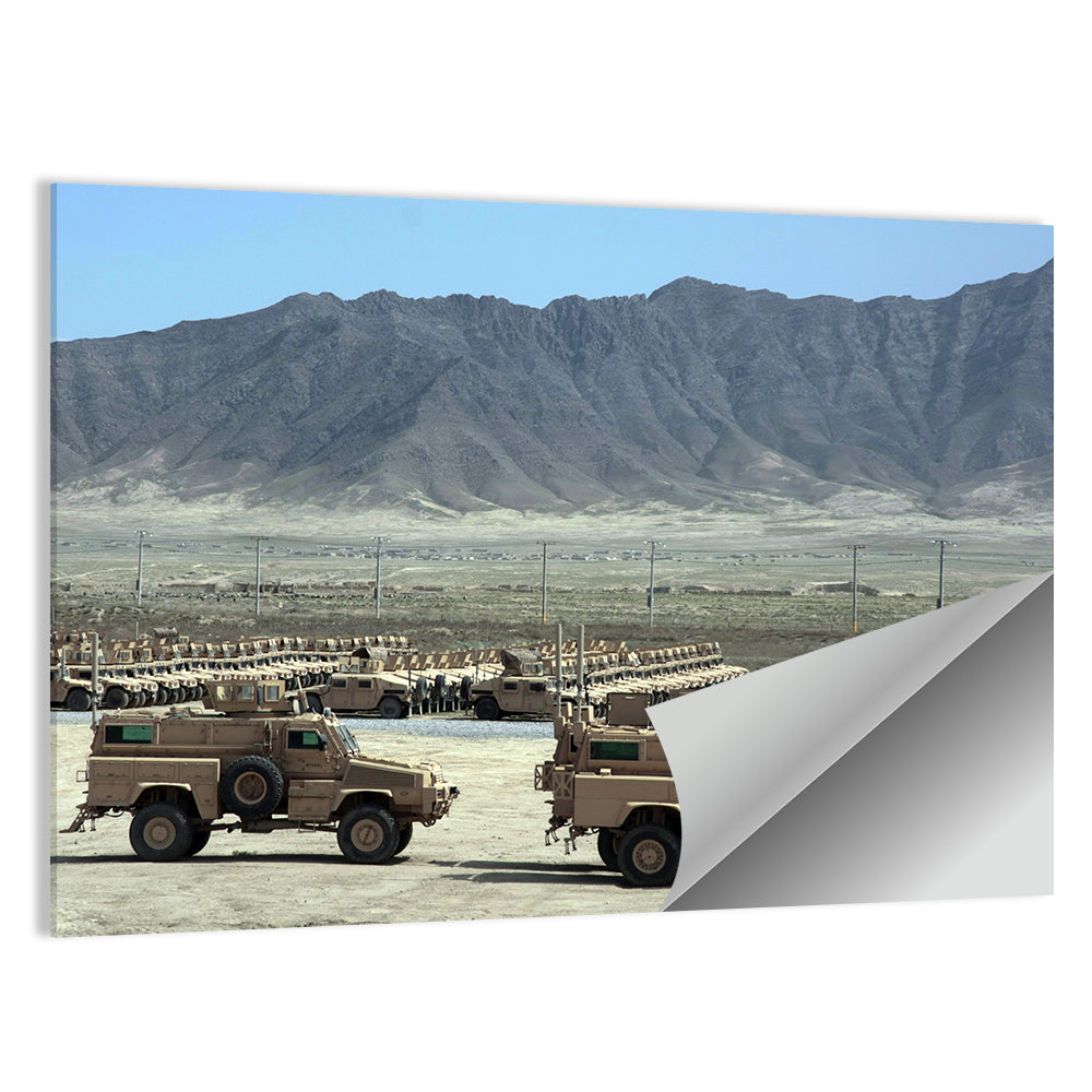 Mrap Vehicles in Desert Landscape Wall Art