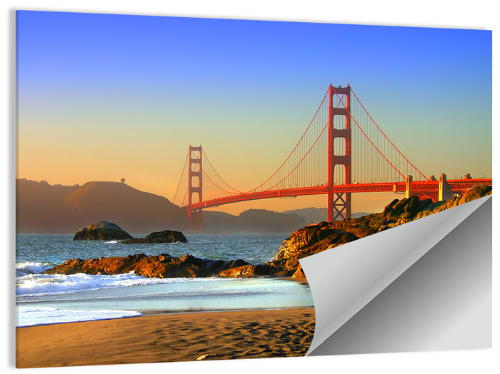 Golden Hour at the Golden Gate Bridge Wall Art as a poster print