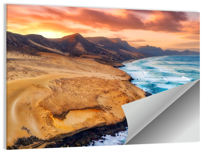 Playa Veril Manso Sunset Seascape Wall Art as a poster print