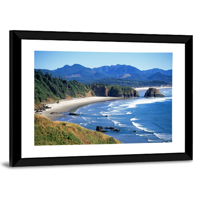 Ecola State Park Coastline Wall Art as a framed print
