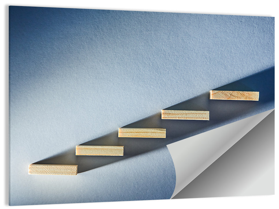 Five Wooden Steps Abstraction Wall Art