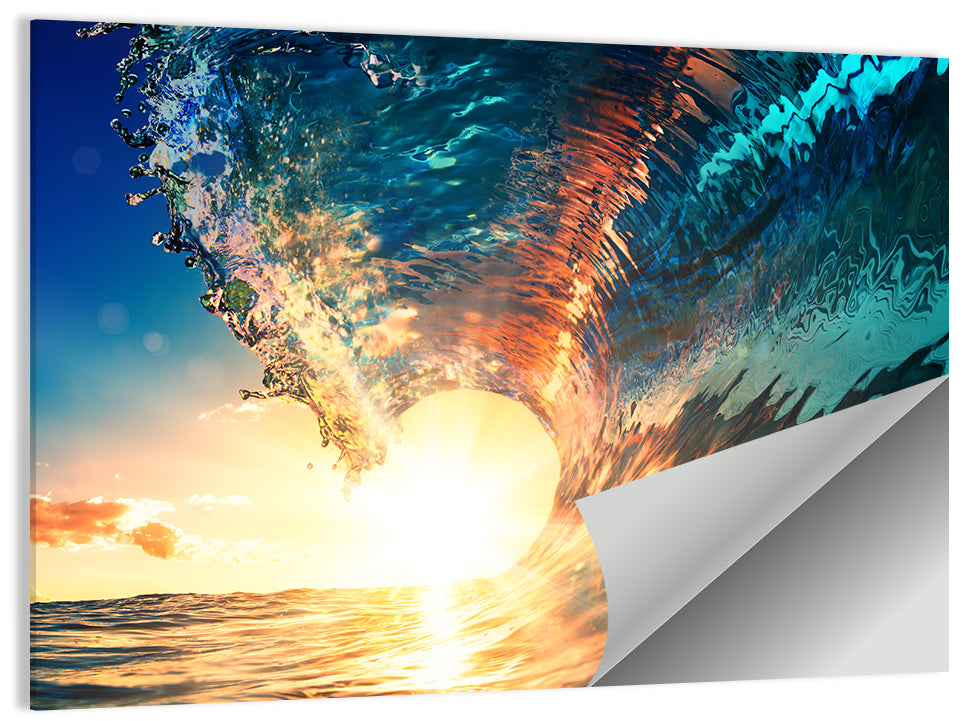 Sun Through a Breaking Wave Wall Art