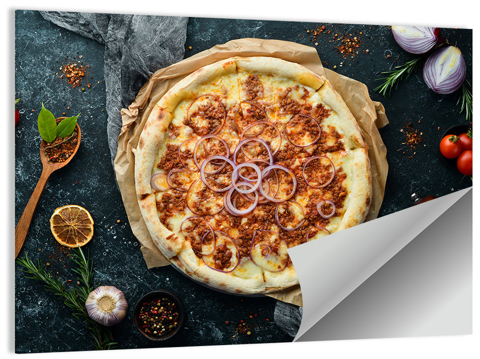 Spicy Pizza with Red Onion Wall Art