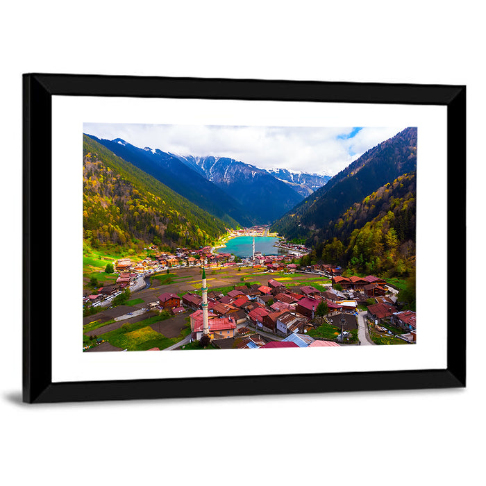 Uzungöl Village Overlook Wall Art as a framed print