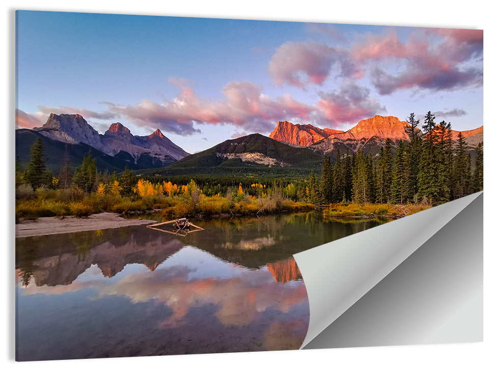 Three Sisters Mountains Wall Art, poster print, landscape