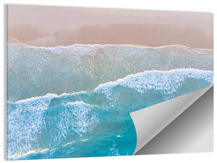 Turquoise Shoreline Aerial View Wall Art as a poster print