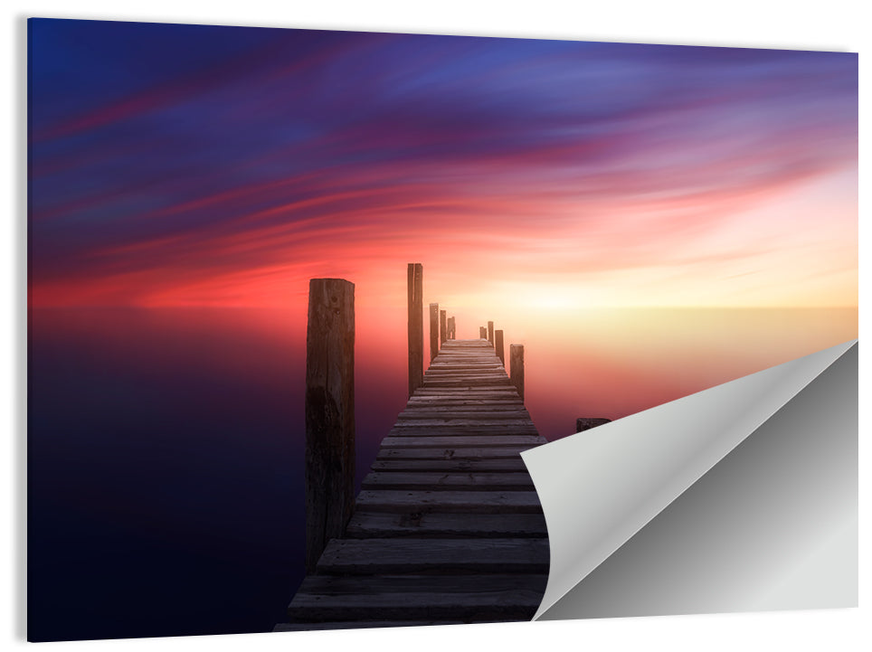 Wooden Pier at Sunset Wall Art