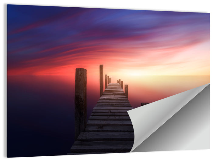 Wooden Pier at Sunset Wall Art as a poster print