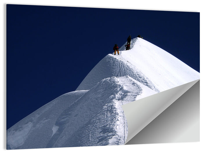 Climbers on a Snowy Himalayan Peak Wall Art as a poster print
