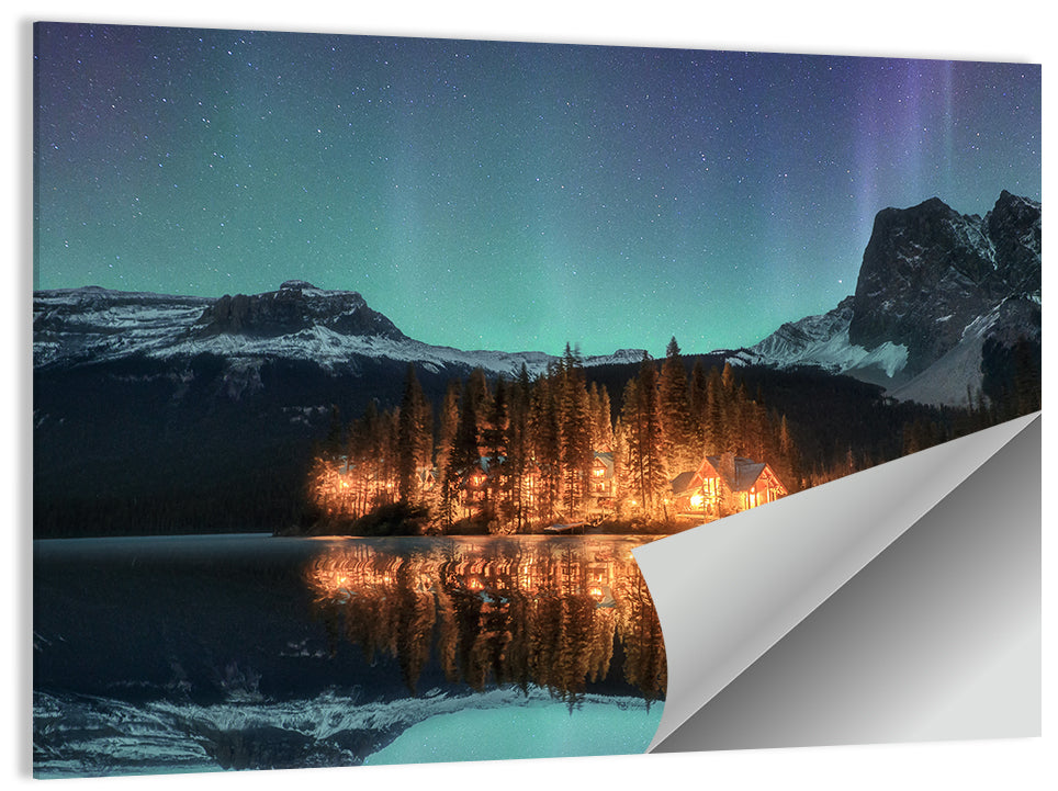 Aurora Over Emerald Lake Wall Art