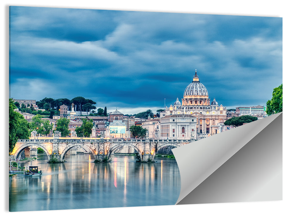 St Peter's Basilica at Dusk Wall Art