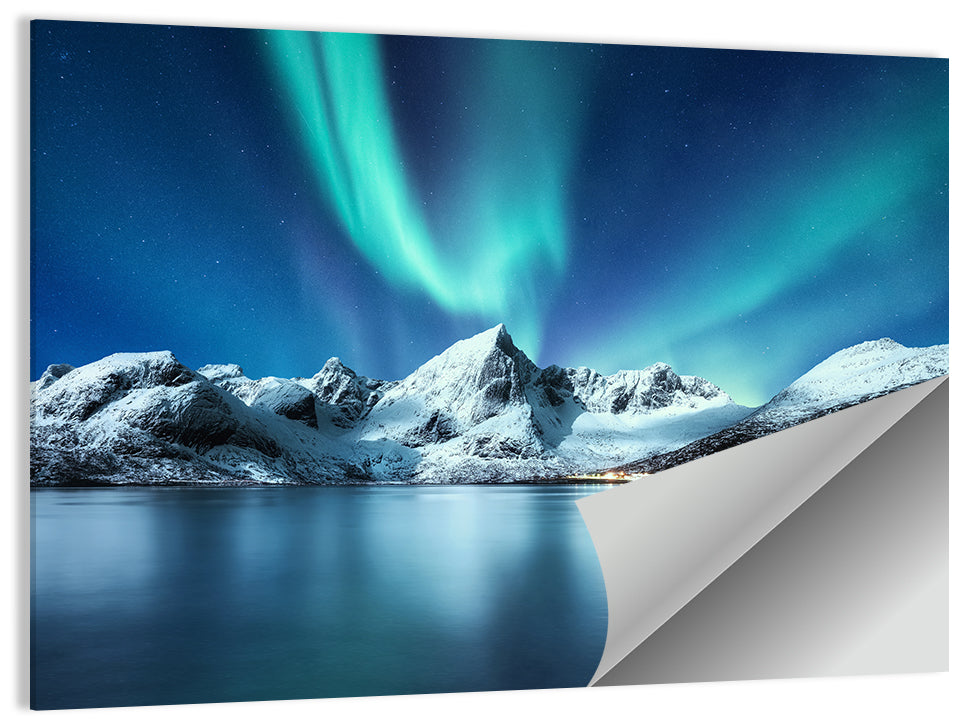 Lofoten Aurora Reflection Wall Art