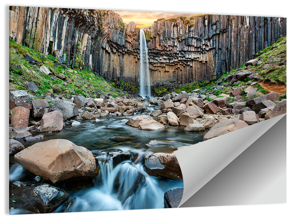 Svartifoss Basalt Waterfall Wall Art