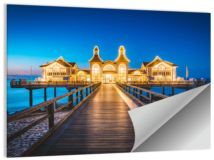 Sellin Pier at Twilight Wall Art as a poster print