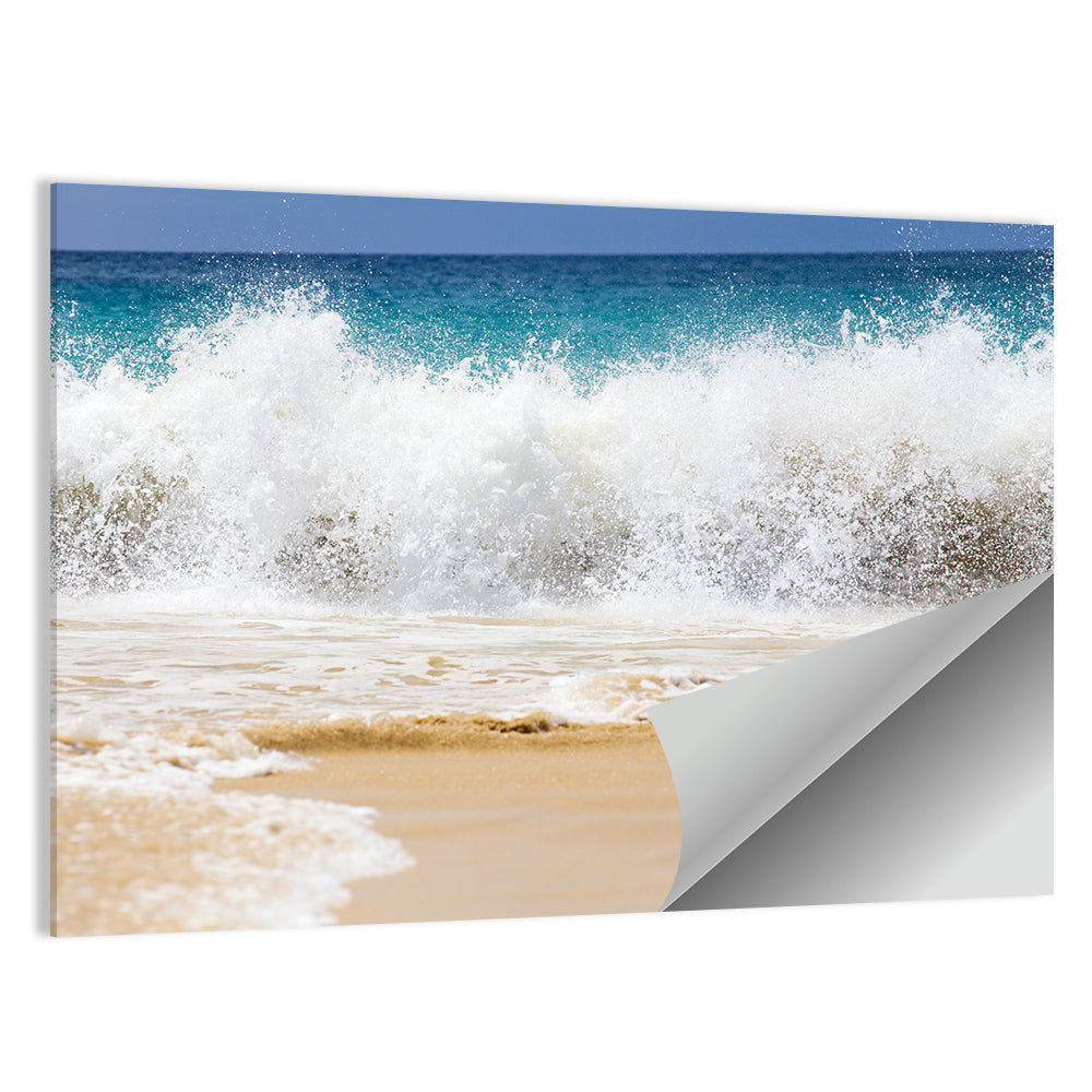 Breaking Wave Over Wet Sand Wall Art