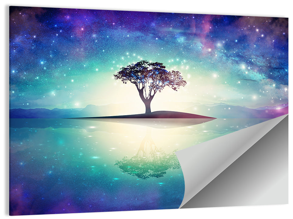Island Tree and Starry Night Wall Art